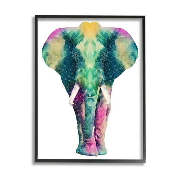 Stupell Industries Geometric Multi-Color Elephant Triangular Linework Design by Elisaveta Stoilova