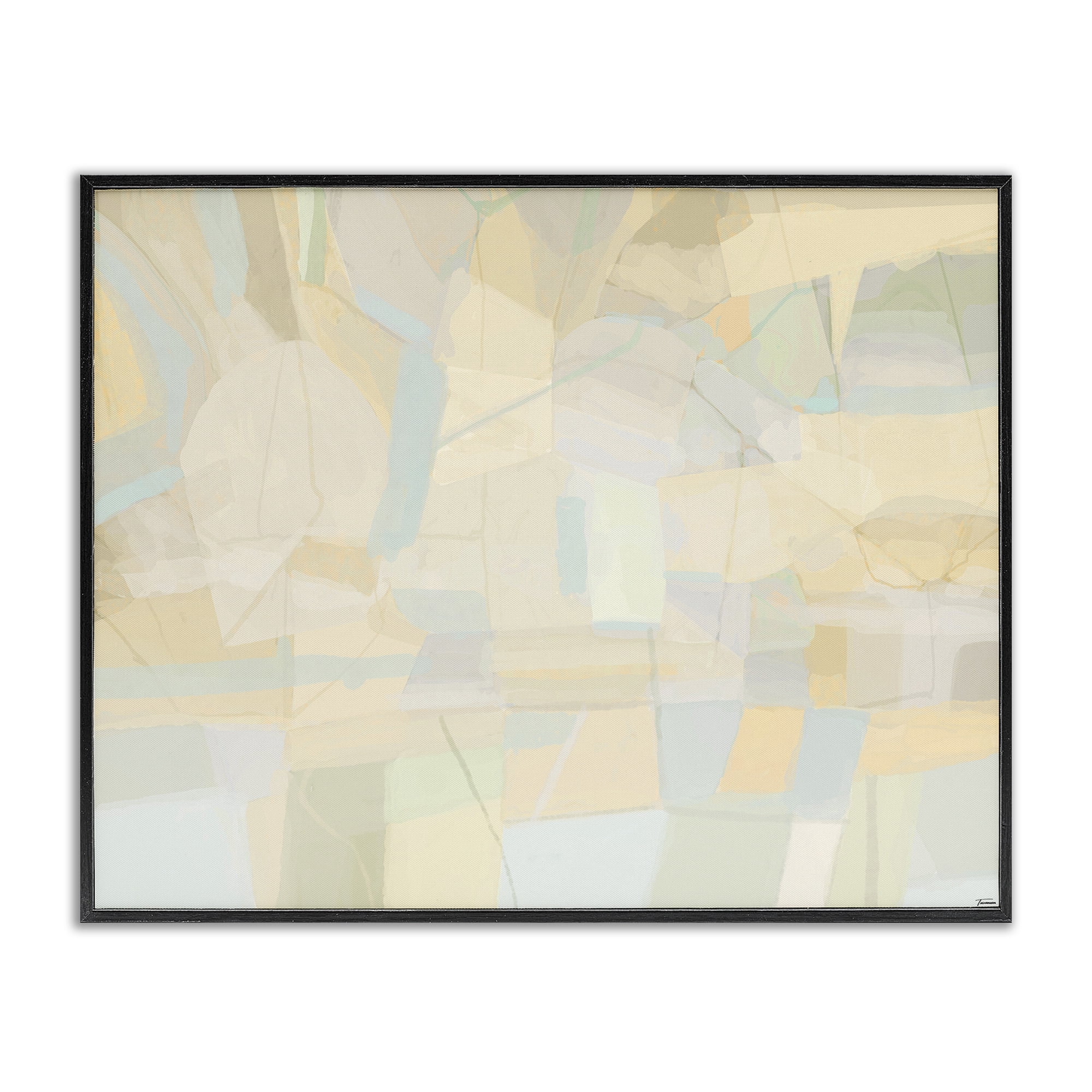 Stupell Industries Geometric Neutral Expression Abstract Painting Black Framed Art Print Wall Art, 14 x 11