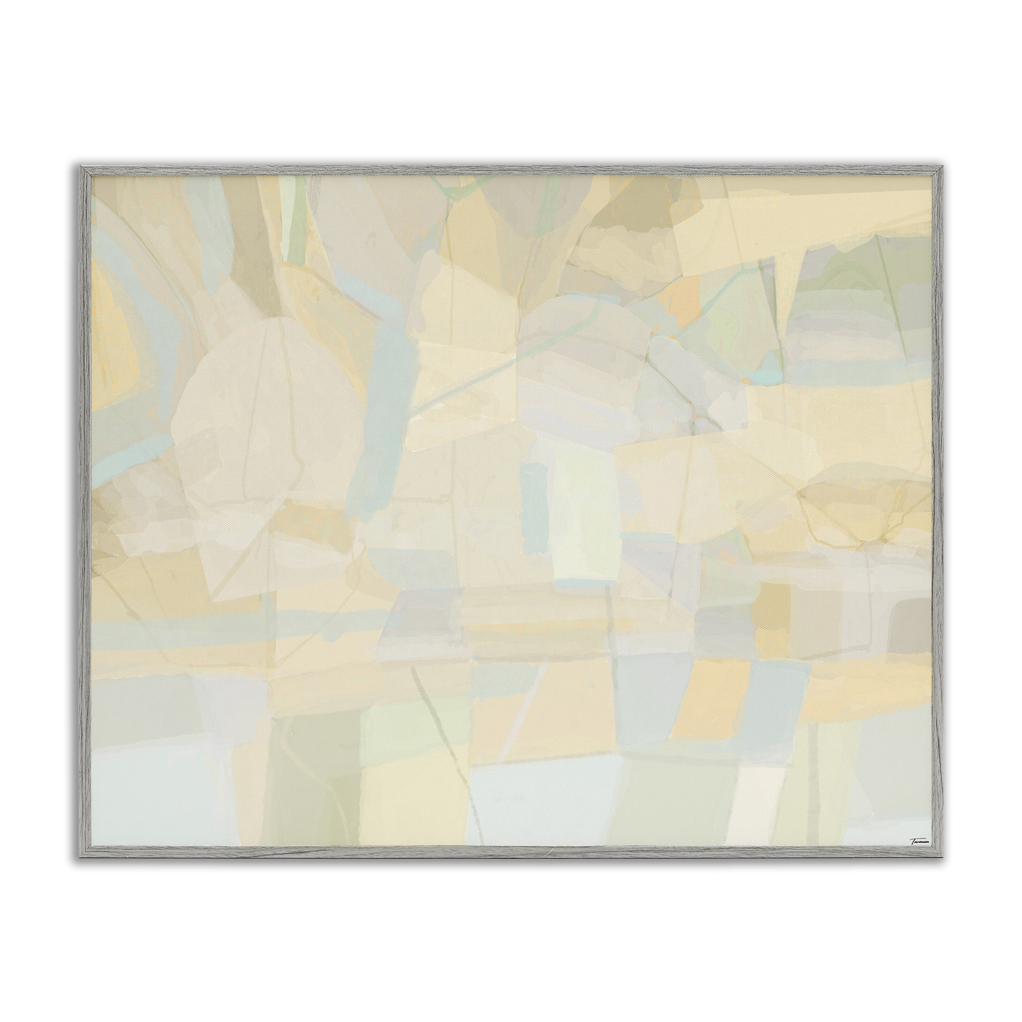 Stupell Industries Geometric Neutral Expression Abstract Painting Gray Framed Art Print Wall Art, 30 x 24