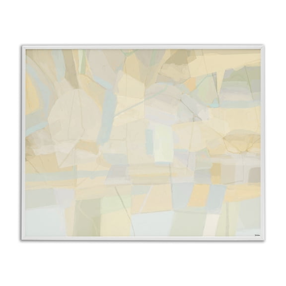Stupell Industries Geometric Neutral Expression Abstract Painting White Framed Art Print Wall Art, 14 x 11