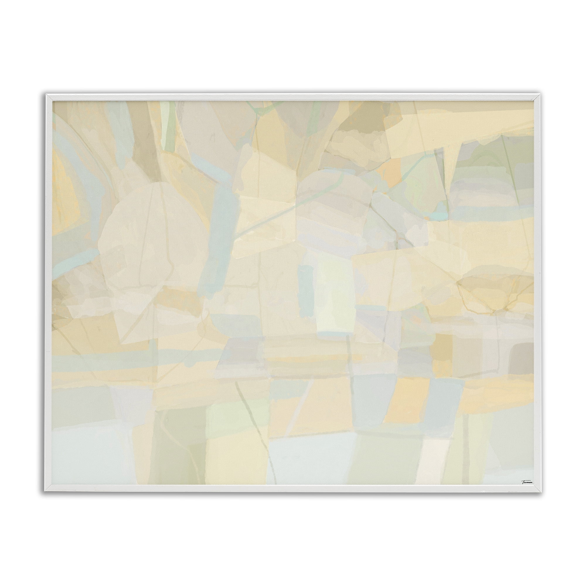 Stupell Industries Geometric Neutral Expression Abstract Painting White Framed Art Print Wall Art, 30 x 24