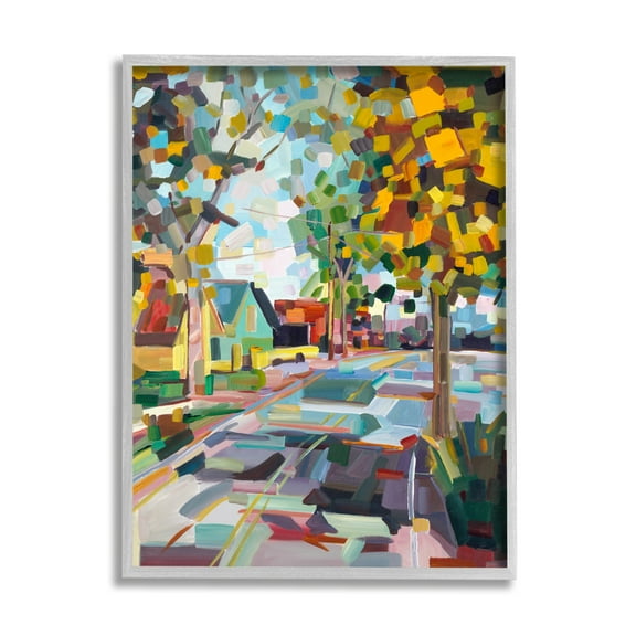 Stupell Industries Geometric New England Fall Scene, 16 x 20,Design by Borcherding
