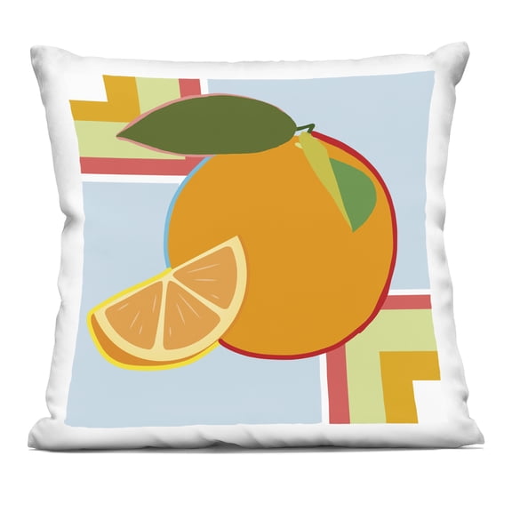 Stupell Industries Geometric Orange Fruit Decorative Printed Throw Pillow design by Daniela Santiago, 18 x 7 x 18