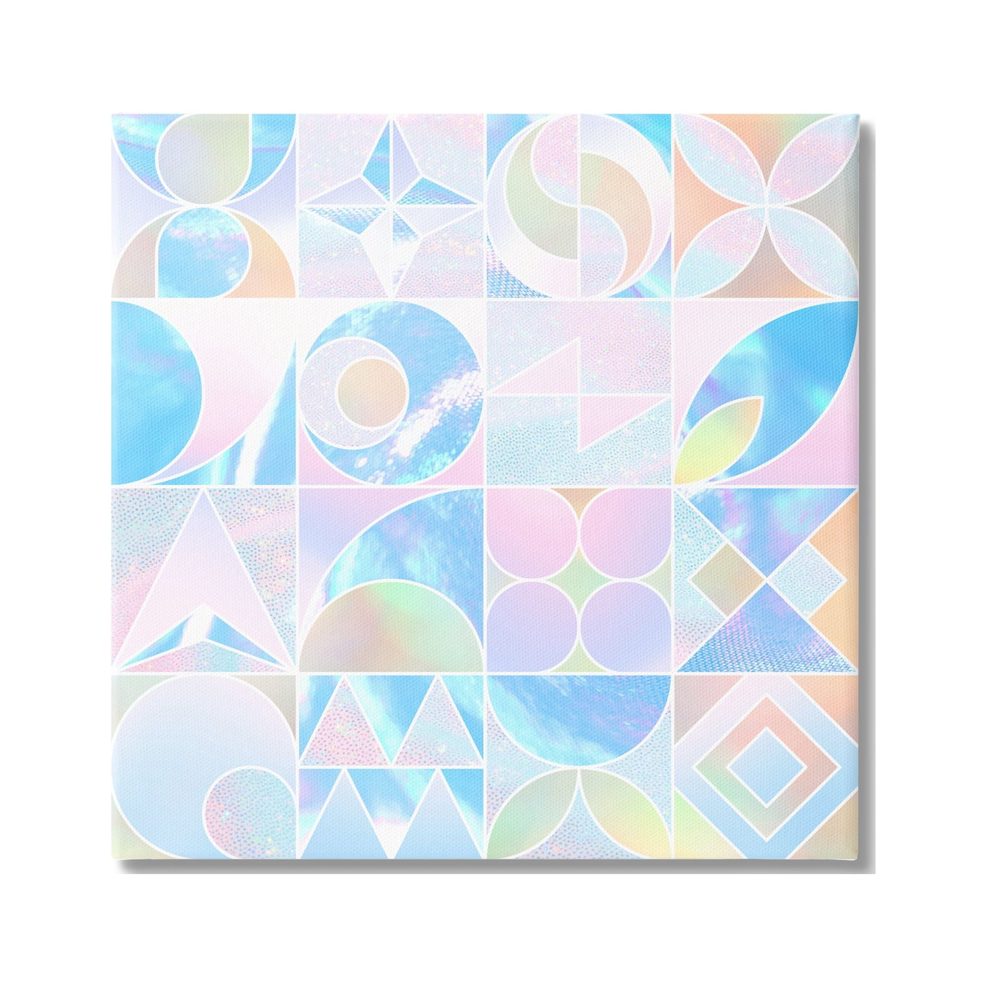 Stupell Industries Geometric Pastels Varied Shapes Abstract Painting Gallery Wrapped Canvas Print Wall Art, 36 x 36