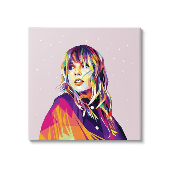 Stupell Industries Geometric Pattern Taylor Abstract Painting Gallery Wrapped Canvas Art Print Wall Art, 17 x 17