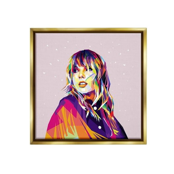 Stupell Industries Geometric Pattern Taylor Abstract Painting Gold Floater Framed Canvas Art Print Wall Art, 25 x 25