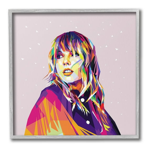 Stupell Industries Geometric Pattern Taylor Abstract Painting Gray Framed Art Print Wall Art, 17 x 17