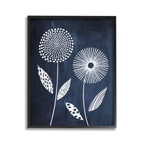 Stupell Industries Geometric Patterned Flowers Botanical & Floral Painting Black Framed Art Print Wall Art, 11 x 14