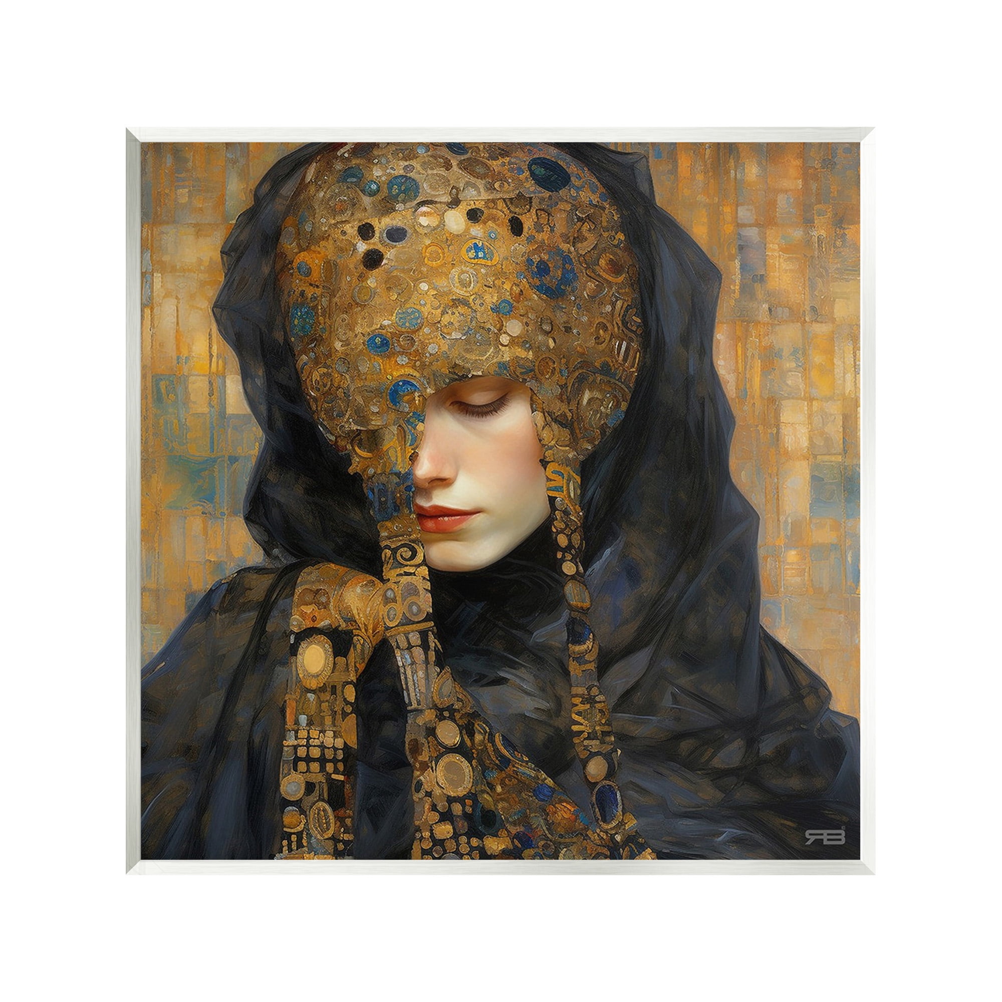 Stupell Industries Geometric Patterned Portrait Abstract Painting Unframed Art Print Wall Art, 12 x 12