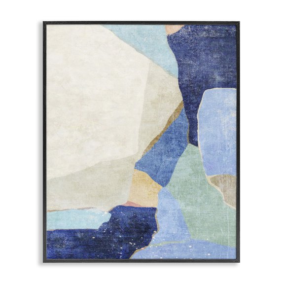 Stupell Industries Geometric Patterned Shapes Abstract Painting Black Framed Art Print Wall Art, 24 x 30