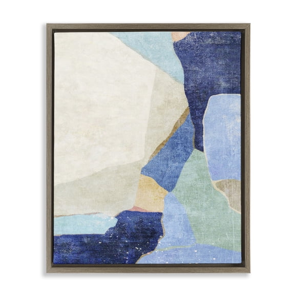 Stupell Industries Geometric Patterned Shapes Abstract Painting Brown Floater Framed Canvas Art Print Wall Art, 25 x 31
