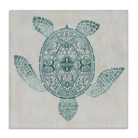 Stupell Industries Geometric Patterned Tortoise Animals Painting Wrapped Canvas Canvas Art Print Wall Art, 17 x 17