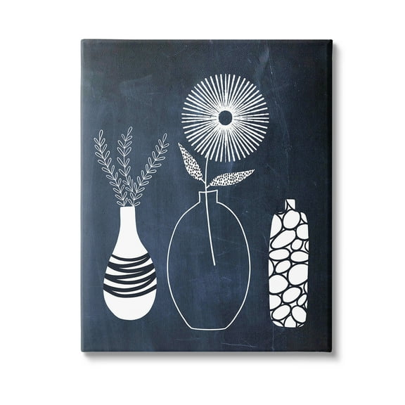 Stupell Industries Geometric Plant Doodles Botanical & Floral Painting Gallery Wrapped Canvas Art Print Wall Art, 16 x 20