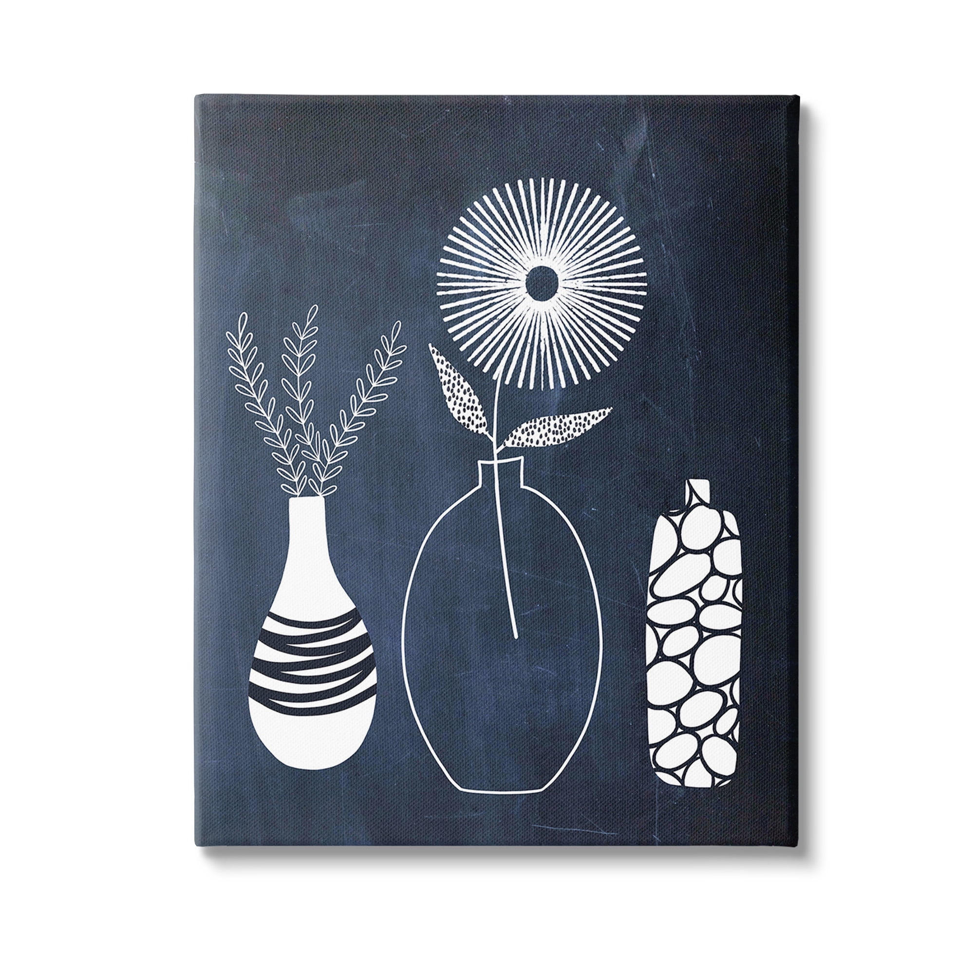 Stupell Industries Geometric Plant Doodles Botanical & Floral Painting Gallery Wrapped Canvas Art Print Wall Art, 24 x 30