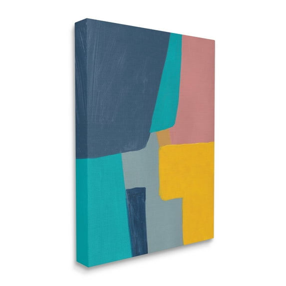 Stupell Industries Geometric Pop Abstract Shapes Pink Blue Yellow, 24 x 30, Designed by Bronwyn Baker