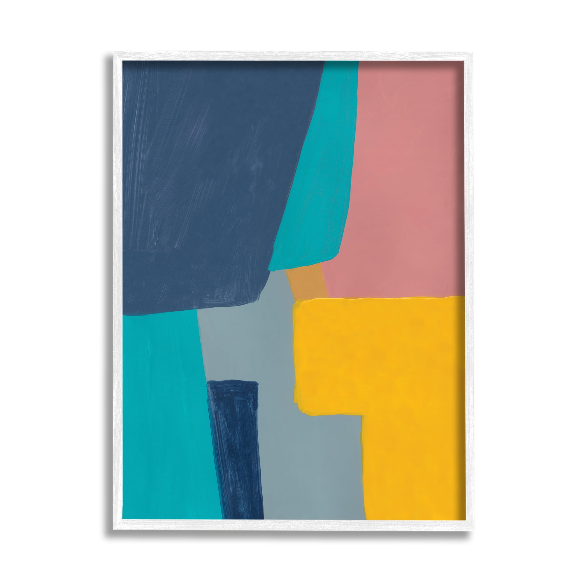 Stupell Industries Geometric Pop Abstract Shapes Pink Blue Yellow, 24 x 30, Designed by Bronwyn Baker