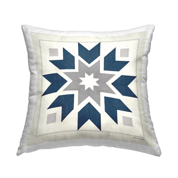 Stupell Industries Geometric Quilt Block Shapes Printed Throw Pillow Design by Stephanie Workman Marrott