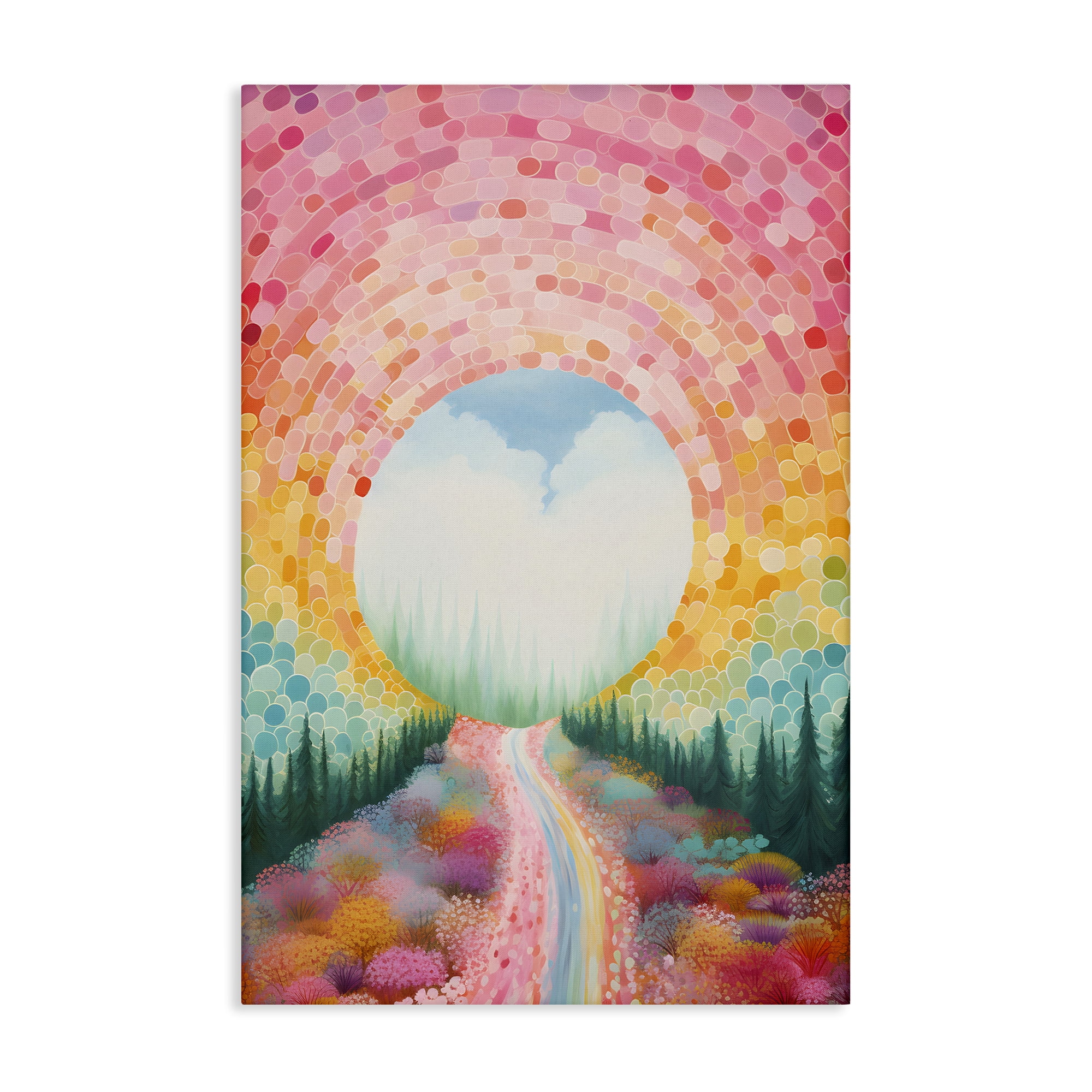 Stupell Industries Geometric Road Path Landscape Painting Gallery Wrapped Canvas Art Print Wall Art, 30 x 45