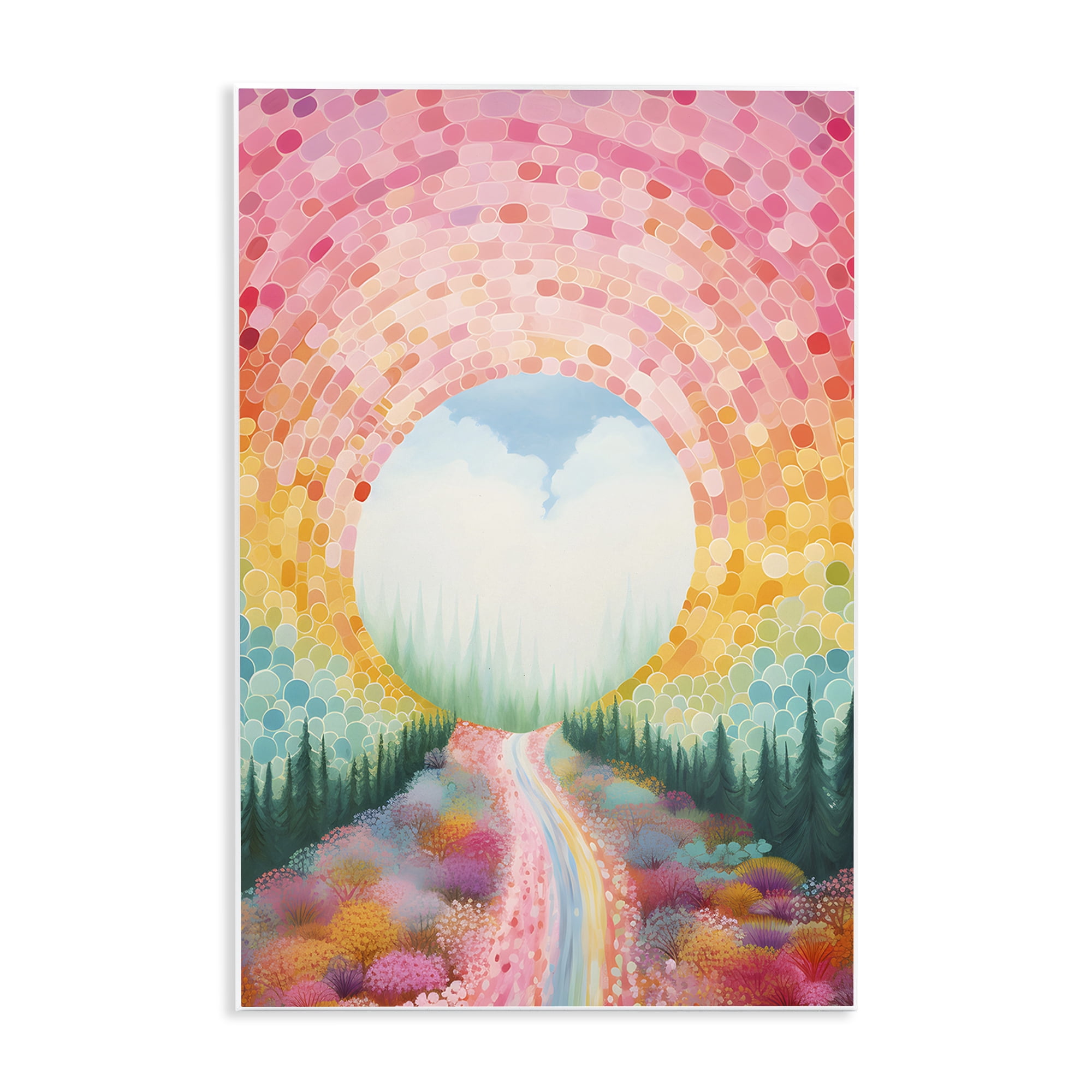 Stupell Industries Geometric Road Path Landscape Painting Unframed Art Print Wall Art, 13 x 19