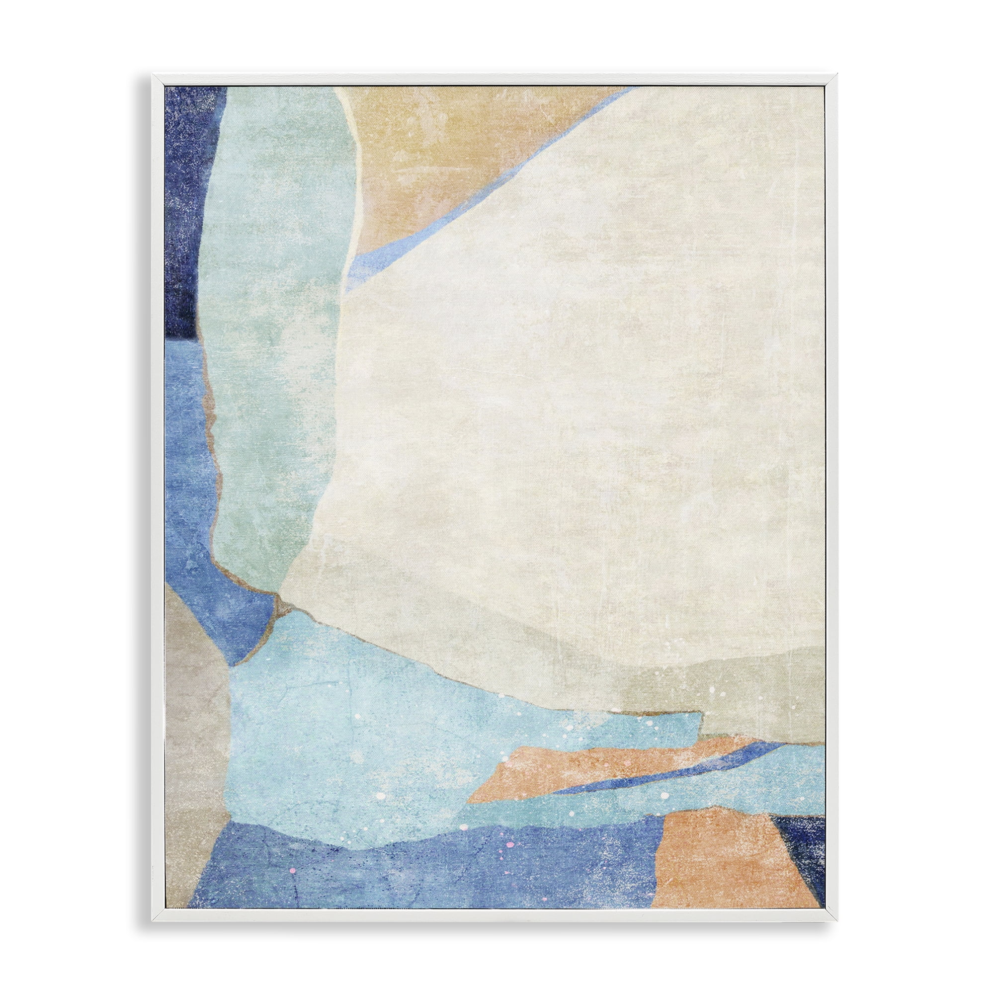 Stupell Industries Geometric Rustic Shapes Abstract Painting White Framed Art Print Wall Art, 11 x 14