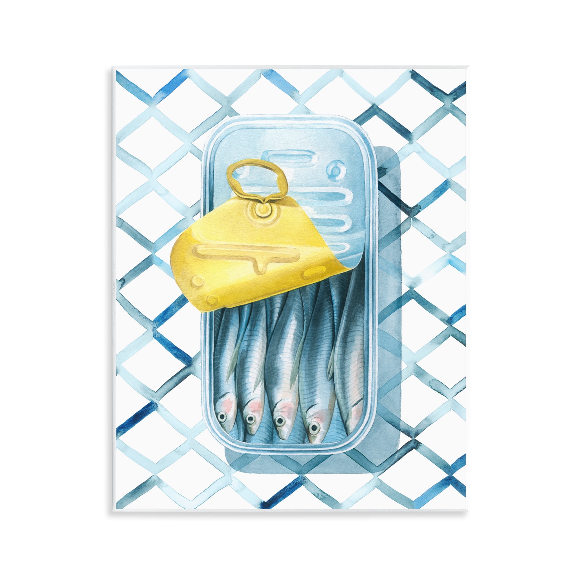 Stupell Industries Geometric Sardines Can Food & Beverage Painting Unframed Art Print Wall Art, 11 x 14