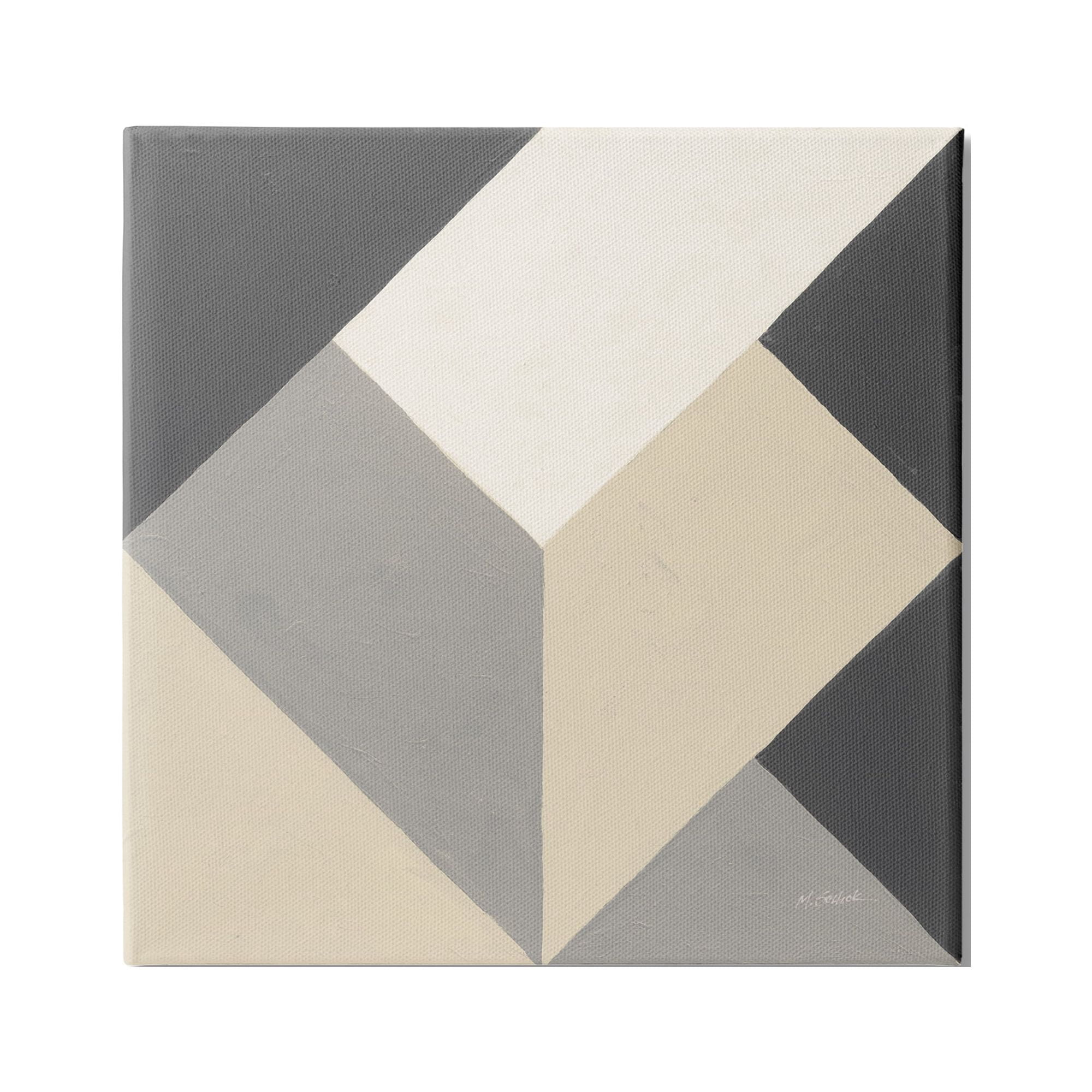 Stupell Industries Geometric Shape Arrangement Abstract Grey Beige Heart, 30 x 30, Design by Mike Schick