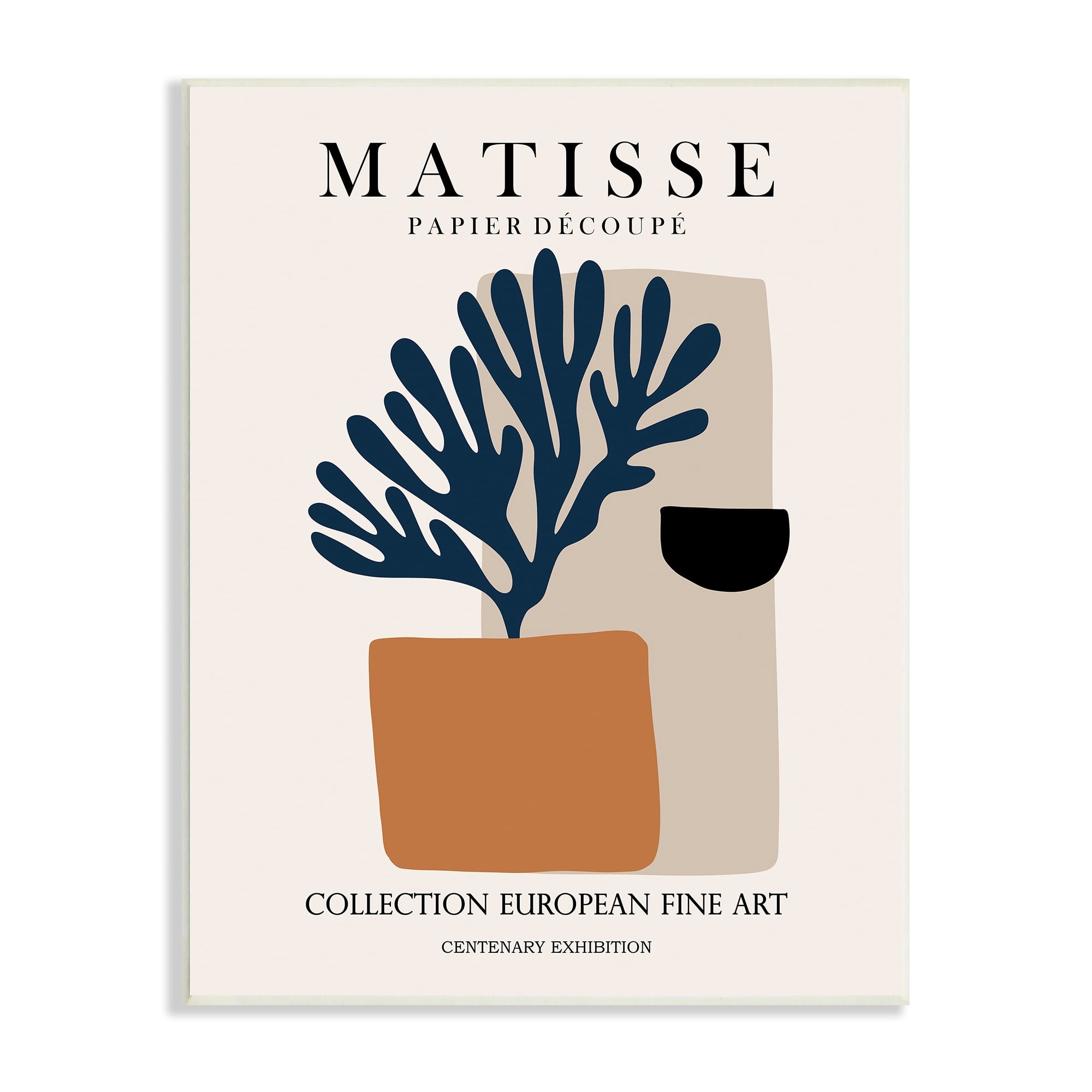 Stupell Industries Geometric Shapes Floral Botanicals Neutral Matisse Design Wood Wall Art, 13 x 19, Design by Ros Ruseva