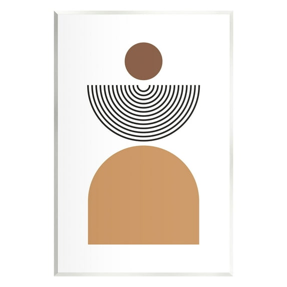 Stupell Industries Geometric Shapes on White Abstract Painting Unframed Art Print Wall Art, 10 x 15