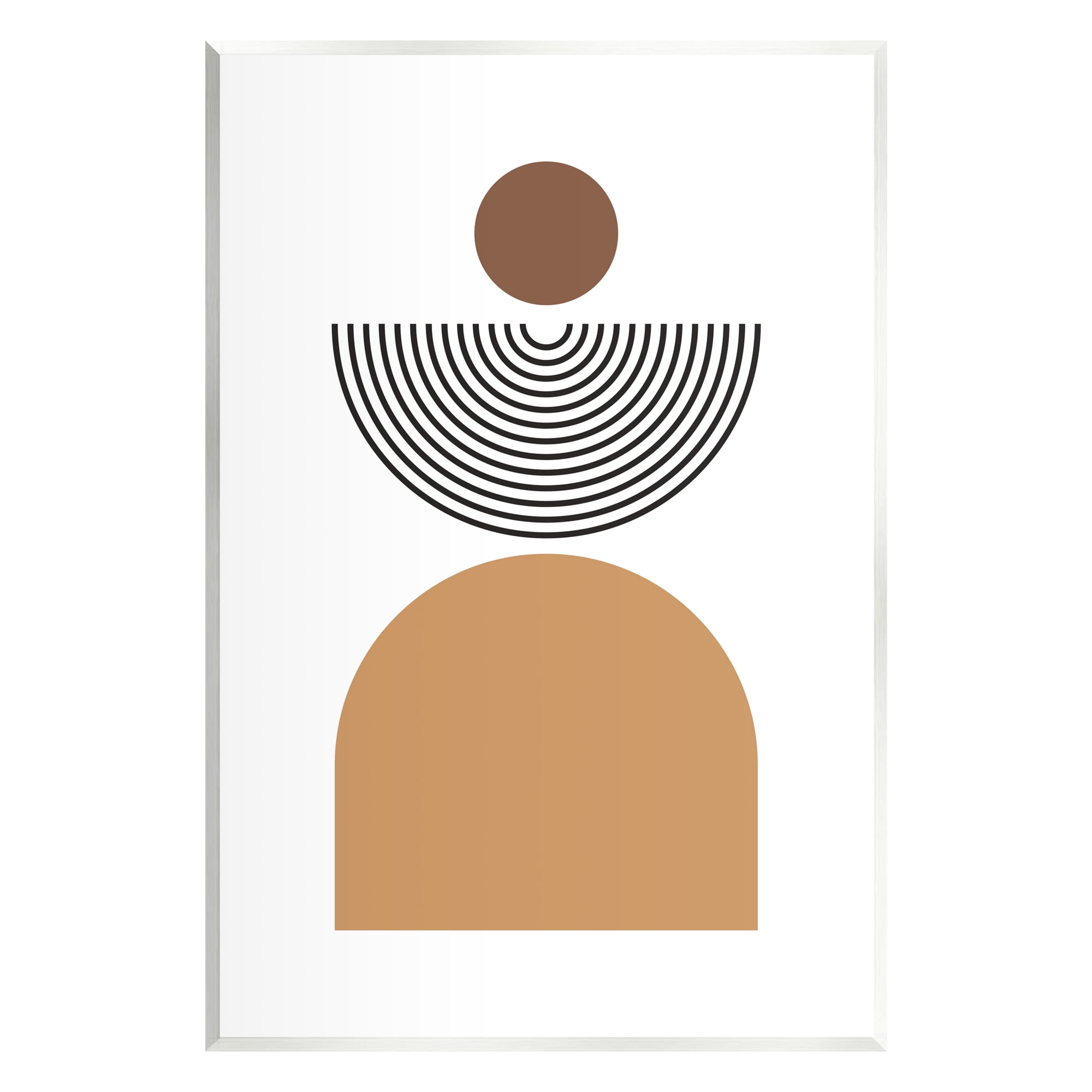 Stupell Industries Geometric Shapes on White Abstract Painting Unframed Art Print Wall Art, 13 x 19