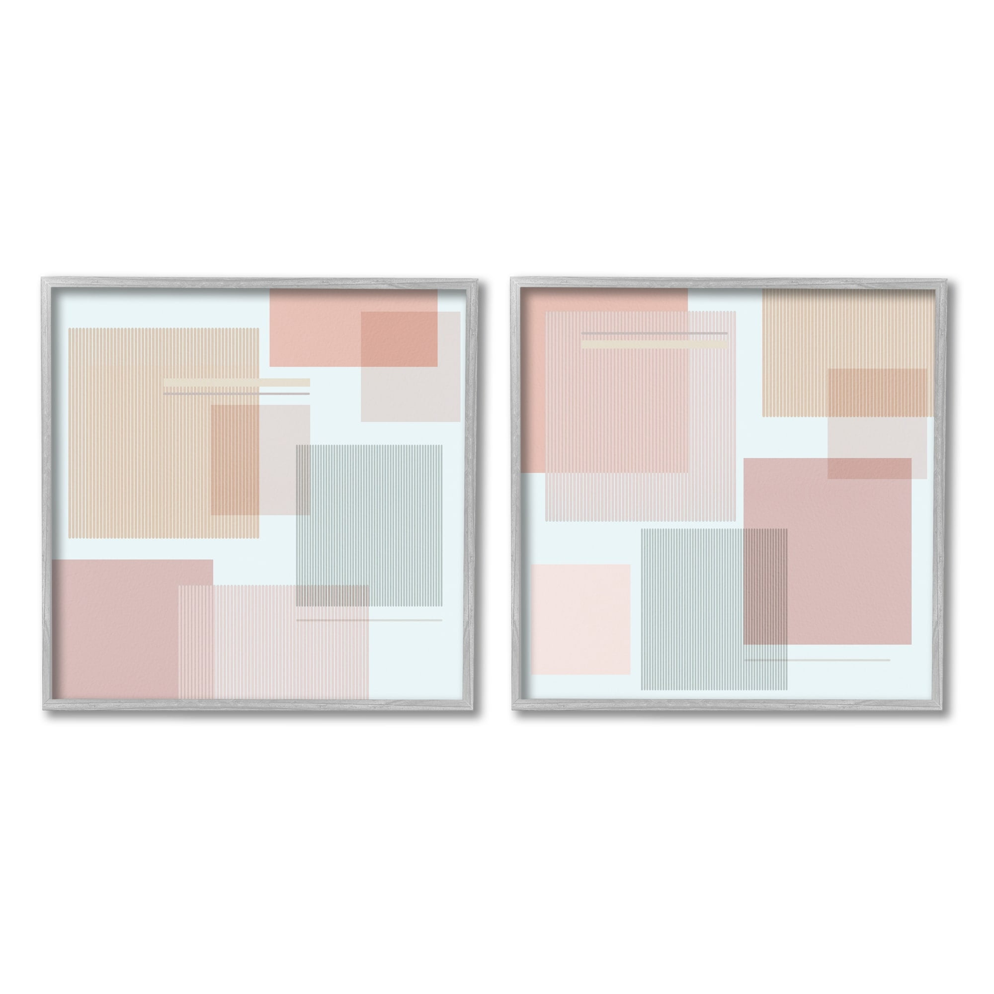 Stupell Industries Geometric Square Shape College Industrial Stripe Patterned Abstraction, 12 x 12, Design by Melissa Wang