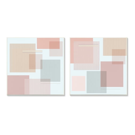 Stupell Industries Geometric Square Shape College Industrial Stripe Patterned Abstraction, 12 x 12, Design by Melissa Wang