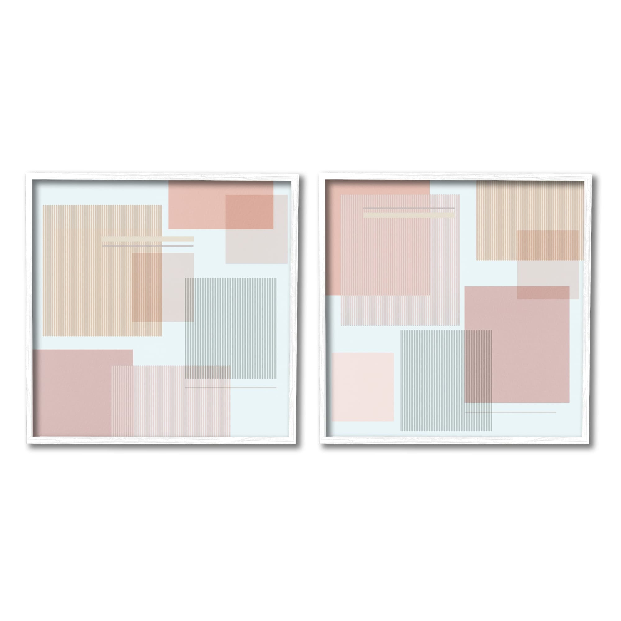 Stupell Industries Geometric Square Shape College Industrial Stripe Patterned Abstraction, 17 x 17, Design by Melissa Wang
