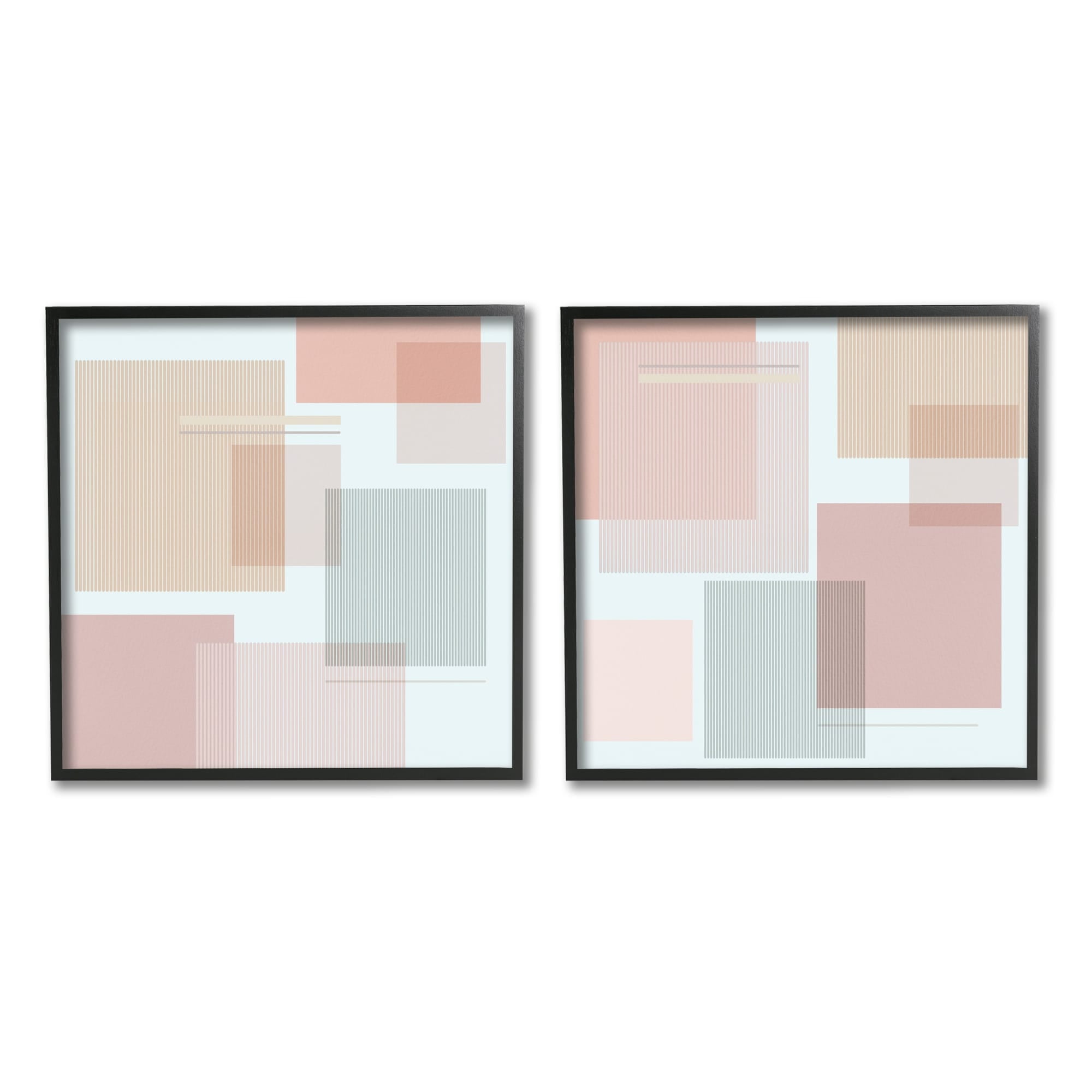 Stupell Industries Geometric Square Shape College Industrial Stripe Patterned Abstraction, 24 x 24, Design by Melissa Wang