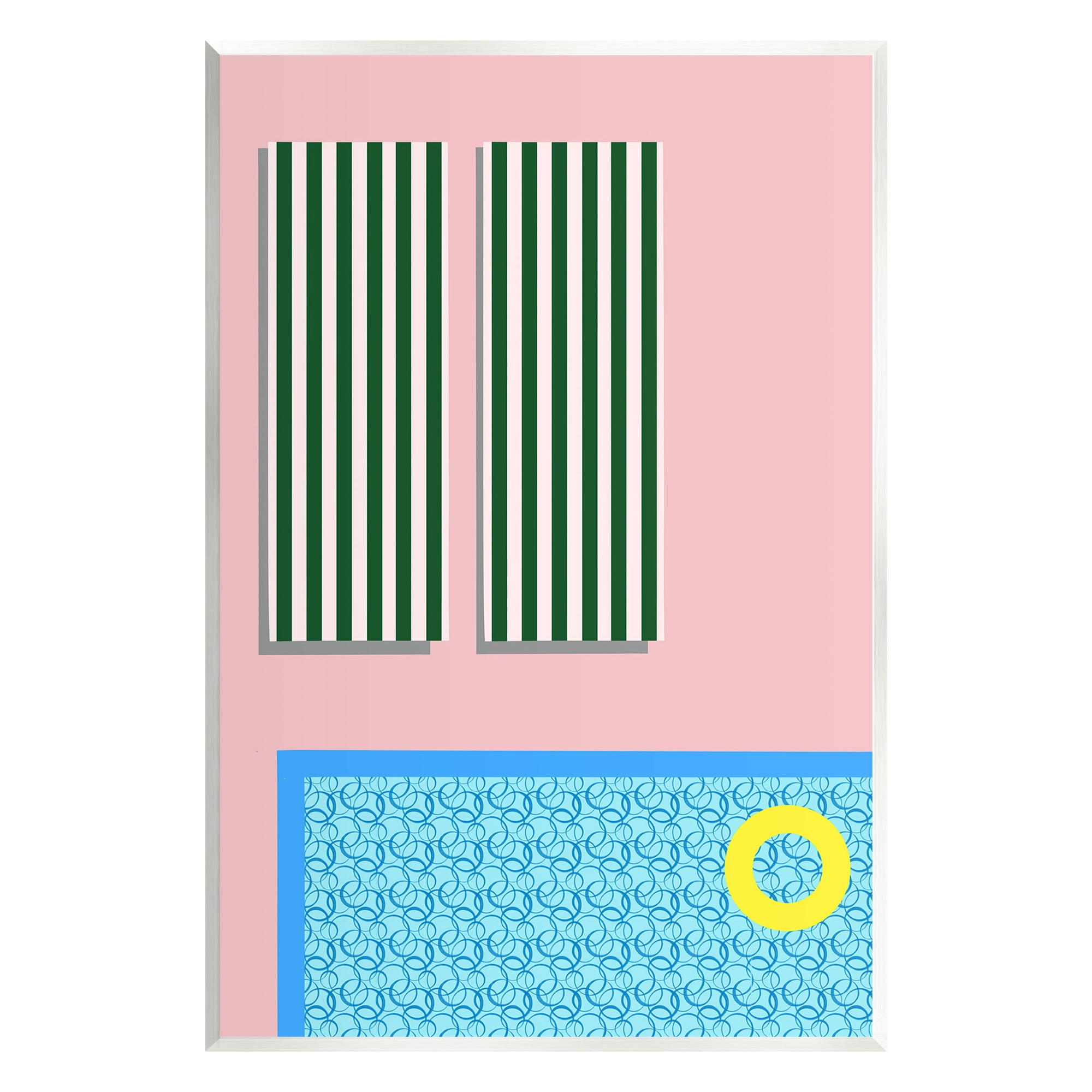 Stupell Industries Geometric Summer Poolside Nature Painting Unframed Art Print Wall Art, 10 x 15