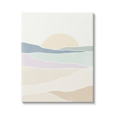 Stupell Industries Geometric Sunrise Shapes Boho Landscape Desert Hills Graphic Art Gallery Wrapped Canvas Print Wall Art, Design by June Erica Vess