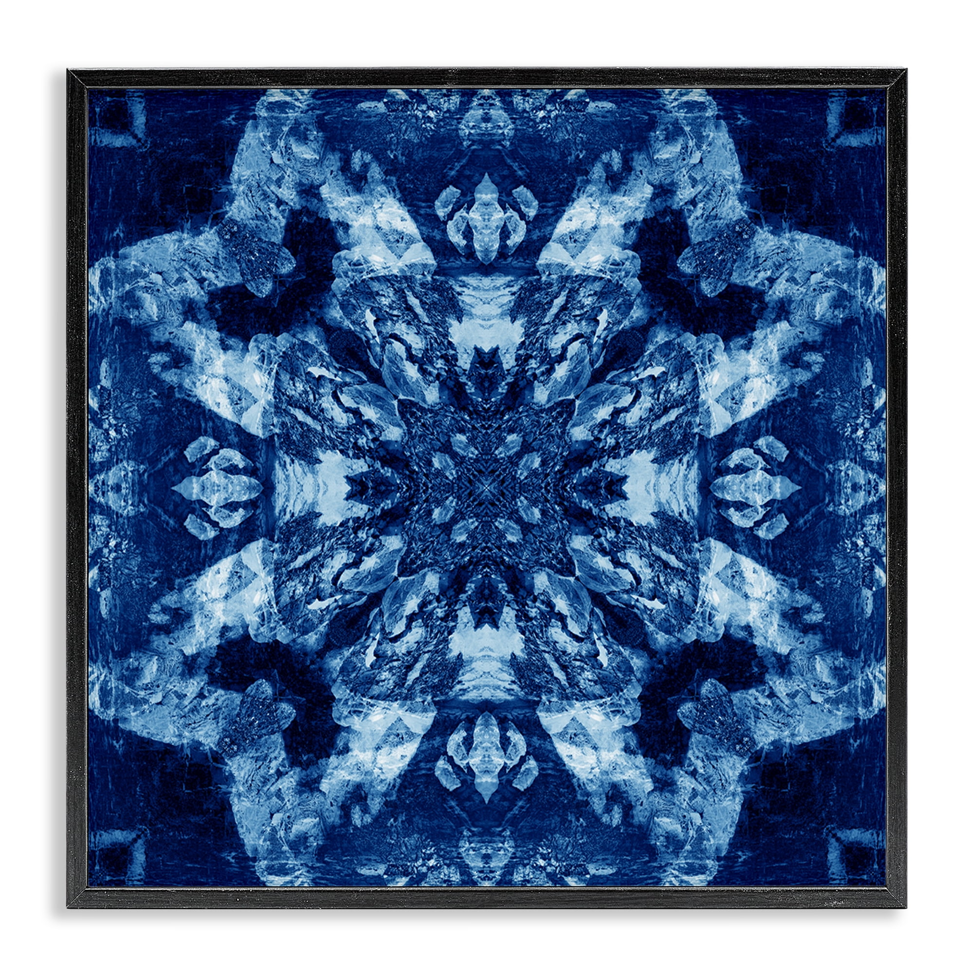 Stupell Industries Geometric Symmetry Pattern Abstract Painting Black Framed Art Print Wall Art, 24 x 24