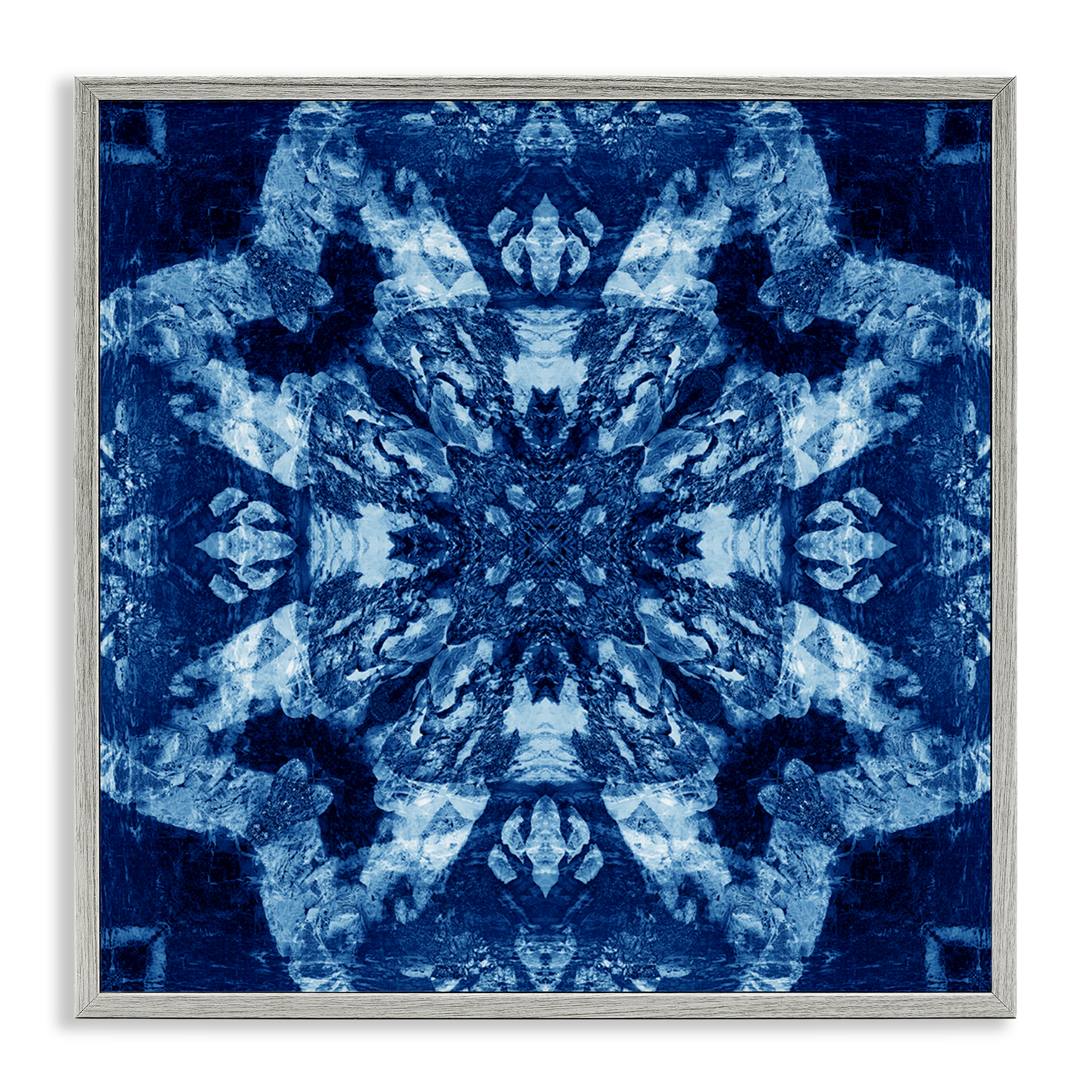Stupell Industries Geometric Symmetry Pattern Abstract Painting Gray Framed Art Print Wall Art, 24 x 24