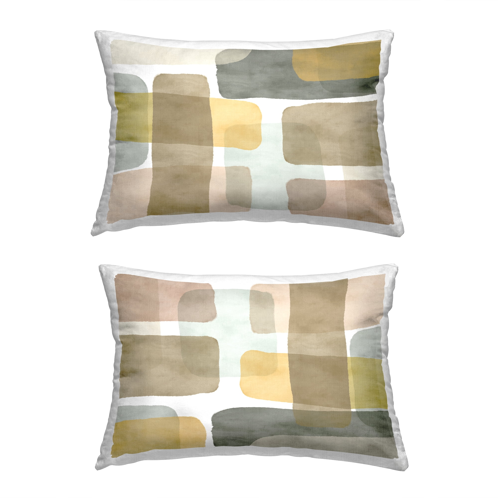 Stupell Industries Geometric Yellow Accent Decorative Printed Throw Pillow, 14 x 20