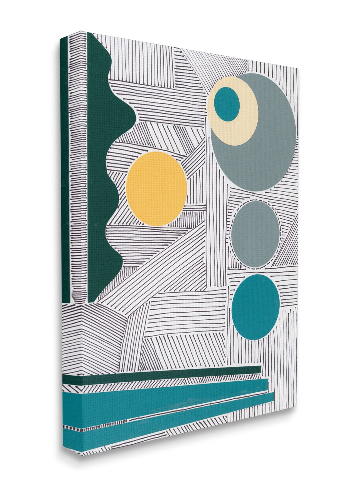 Stupell Industries Geometric and Line Abstraction Modern Circular Shapes Canvas Wall Art, 30 x 40, Design by Regina Moore