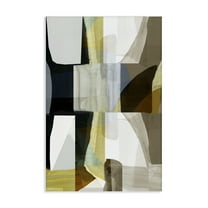 Stupell Industries Geometric with White Blocks Abstract Painting Wrapped Canvas Art Print Wall Art, 16 x 24