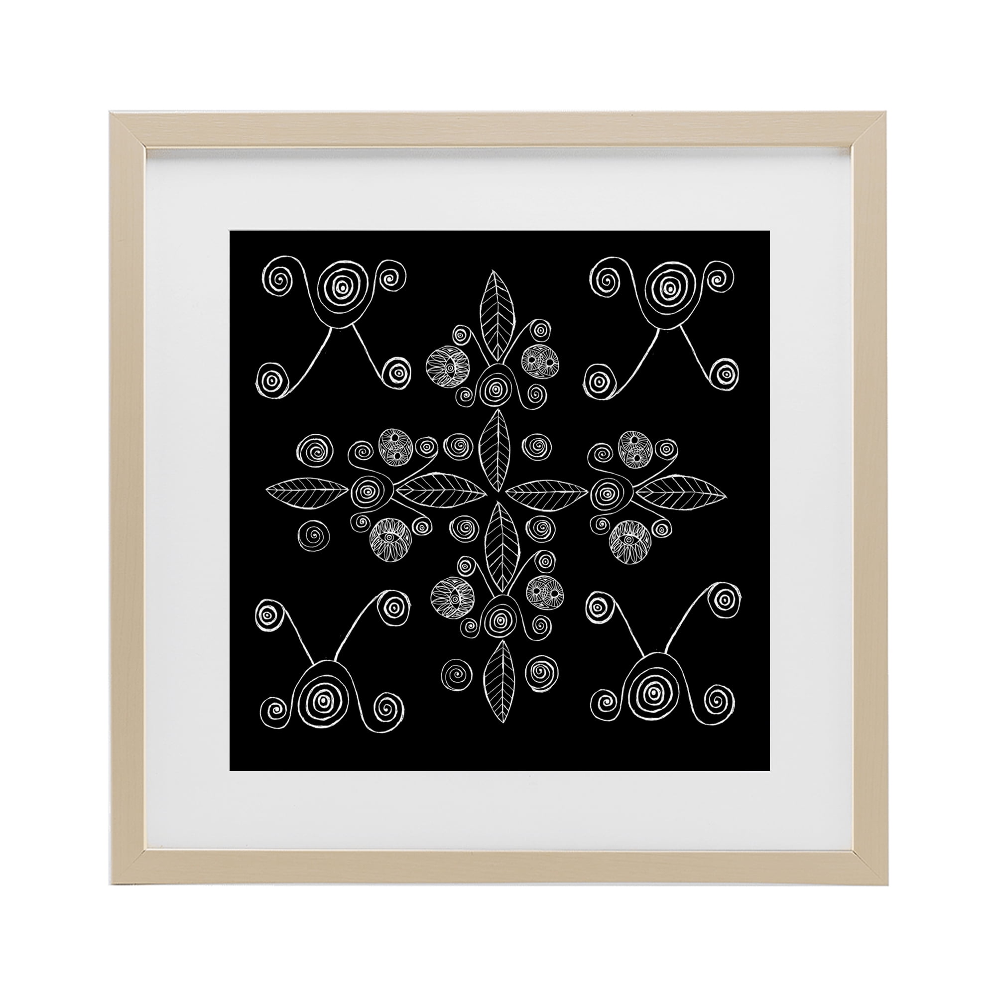 Stupell Industries Geometrics & Leaf Fractals Birch Framed Print Under Glass, design by El Perkin