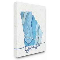 Stupell Industries Georgia Agate Blue US State Design Canvas Wall Art by Ziwei Li