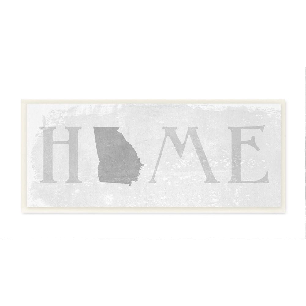 Stupell Industries Georgia Home State Map Grey Neutral Textured Word Design Wall Plaque Art by Daphne Polselli