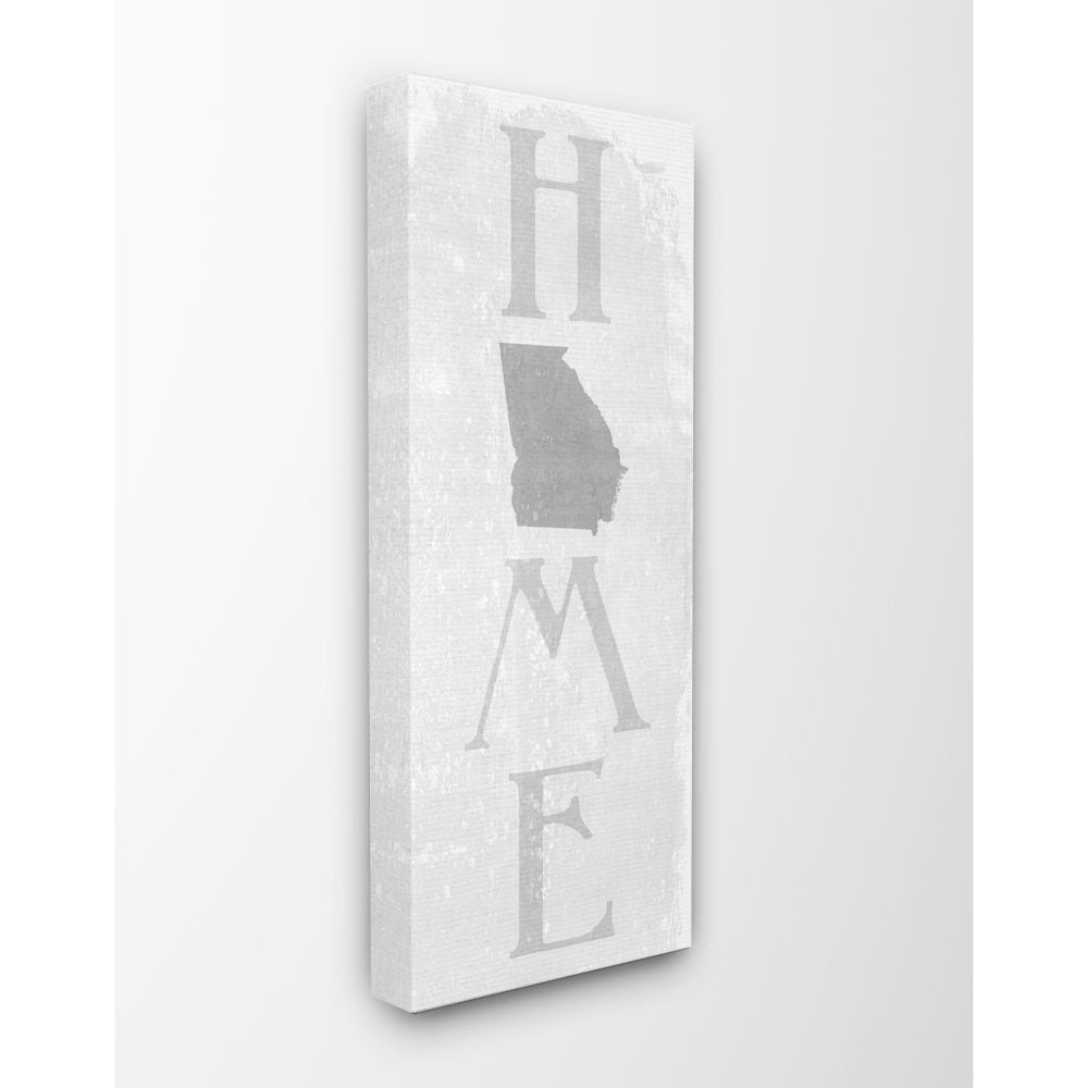 Stupell Industries Georgia Home State Map Grey Textured Word Design Canvas Wall Art by Daphne Polselli