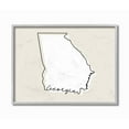 thumbnail image 1 of Stupell Industries Georgia Home State Map Neutral Print Design Gray Farmhouse Rustic Framed Giclee Texturized Art by Daphne Polselli, 1 of 2