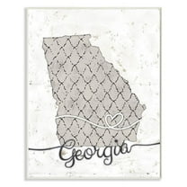 Stupell Industries Georgia Patterned Grey US State Design Wall Plaque by Ziwei Li