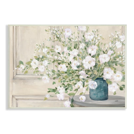 Stupell Industries Geranium Tabletop Country Still Life Painting Blooming Flowers, 19 x 13, Design by Julia Purinton