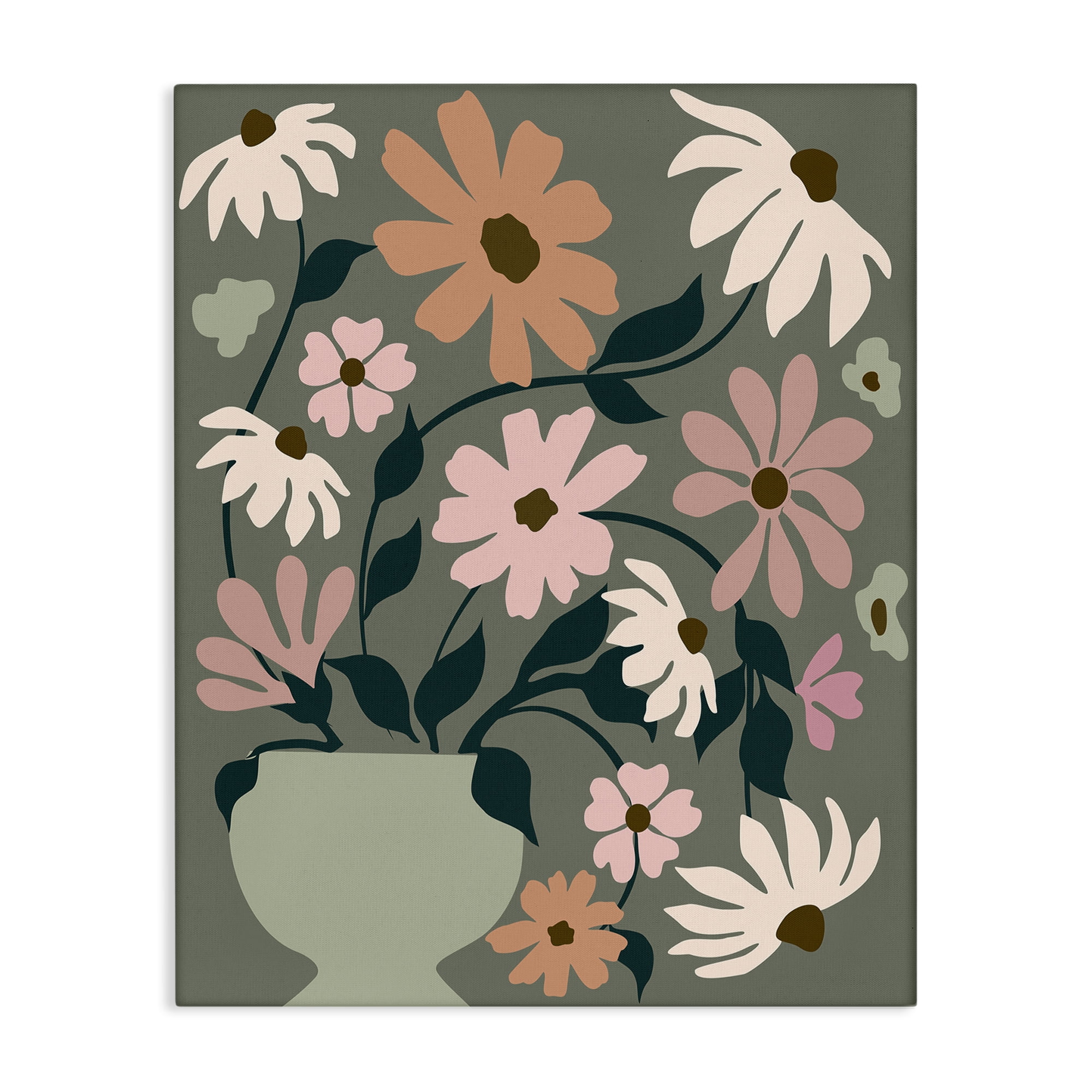 Stupell Industries Gerbera Daisy Bouquet Botanical & Floral Painting Gallery Wrapped Canvas Art Print Wall Art, 24 x 30