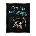 thumbnail image 1 of Stupell Industries Get On My Level Gaming Controller Neon Paint Splatter Graphic Art Jet Black Floating Framed Canvas Print Wall Art, Design by Victoria Barnes, 1 of 5