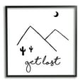 thumbnail image 1 of Stupell Industries Get Lost Desert Adventure Scene Minimal Line Doodle Graphic Art Black Framed Art Print Wall Art, Design by J. Weiss, 1 of 5